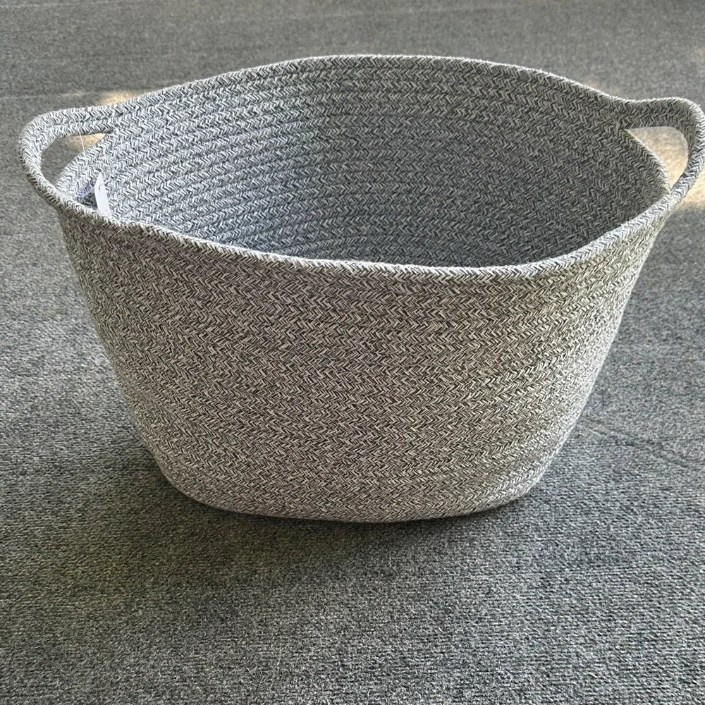 Gray Woven Storage Basket